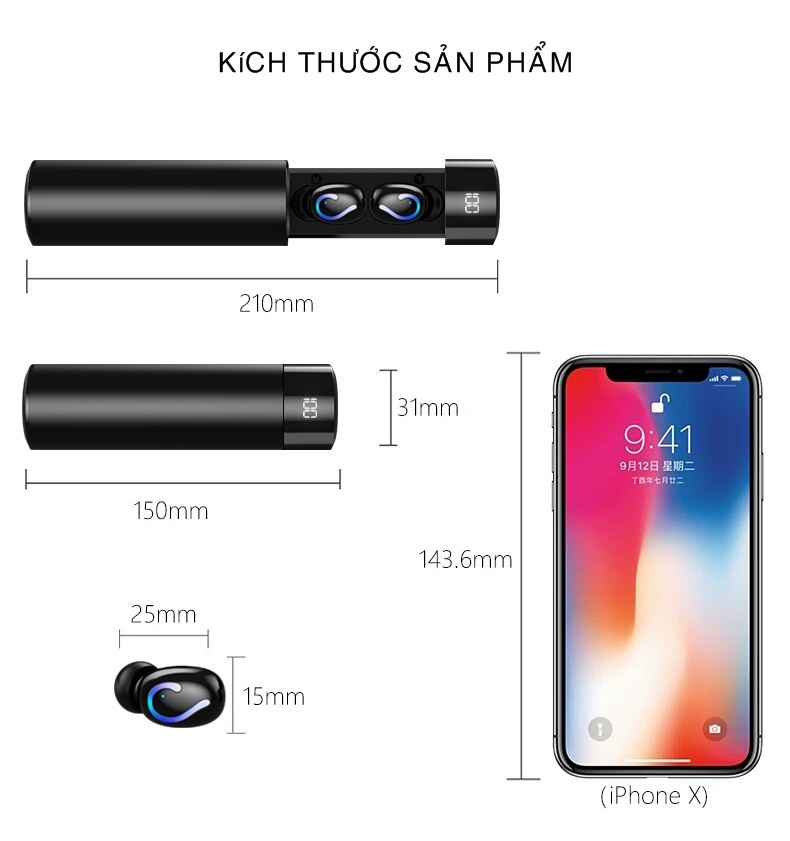 Tai nghe Bluetooth 5.0 Digital T1