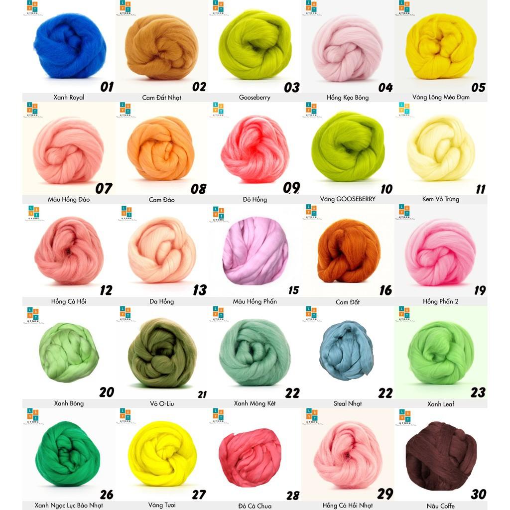 [Handmade - Combo tập tành] Combo len chọc 11 màu cho người mới bắt đầu