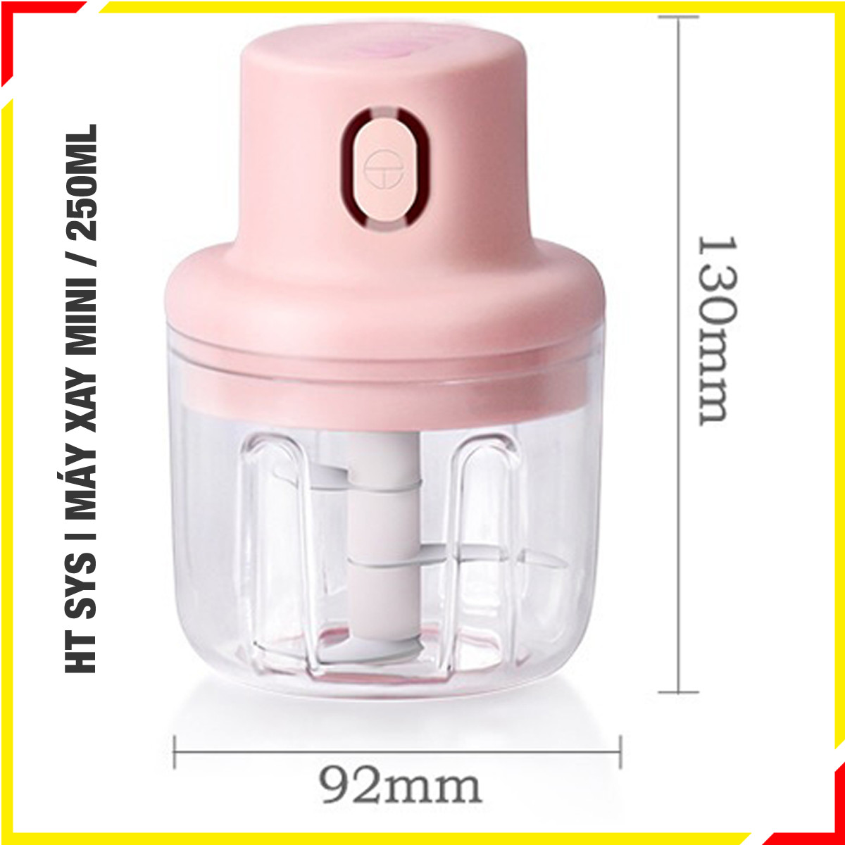 Máy xay  mini HT SYS - Sạc Điện -  Máy Xay Hành, Tỏi, Rau Củ ,Thịt Dung Tích 250ml - 3 Lưỡi dao - Hàng Nhập Khẩu