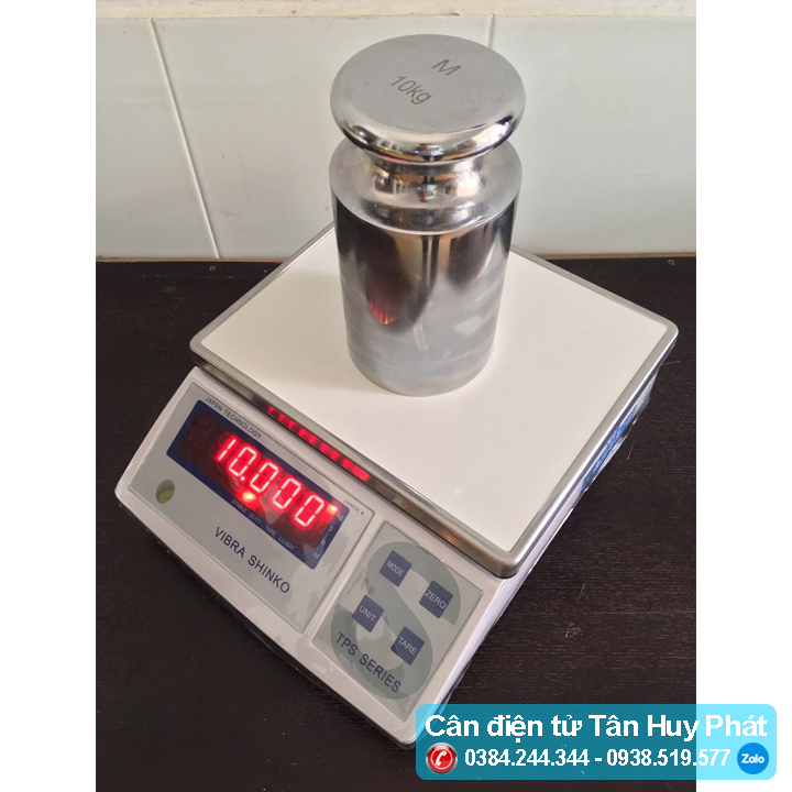 Cân điện tử Vibra TPS 3kg/ 6kg/ 15kg/ 30kg, Màn hình LED số đỏ, Pin sạc dùng 80h, Đĩa cân inox tháo rời dễ vệ sinh