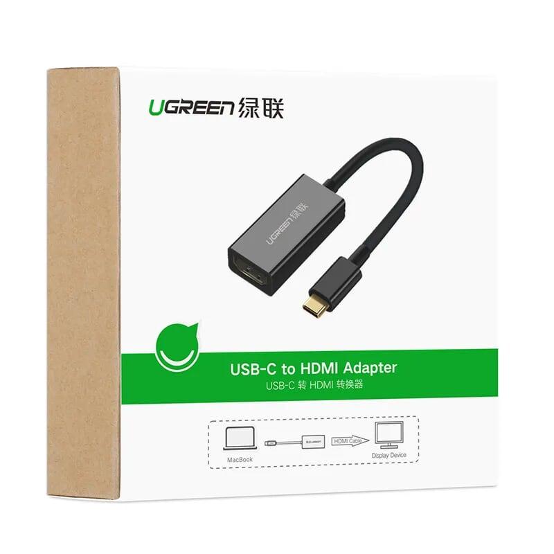 Ugreen UG50249CM139TK 15CM màu Đen Bộ chuyển đổi TYPE C sang HDMI vỏ bọc nhựa cao cấp - HÀNG CHÍNH HÃNG