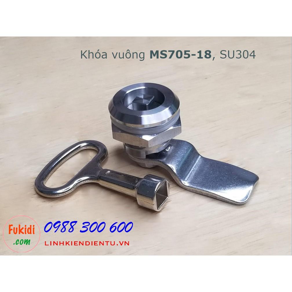 Khóa tủ điện MS705-18 chất liệu SU304 khóa tam giác, vuông và chữ S