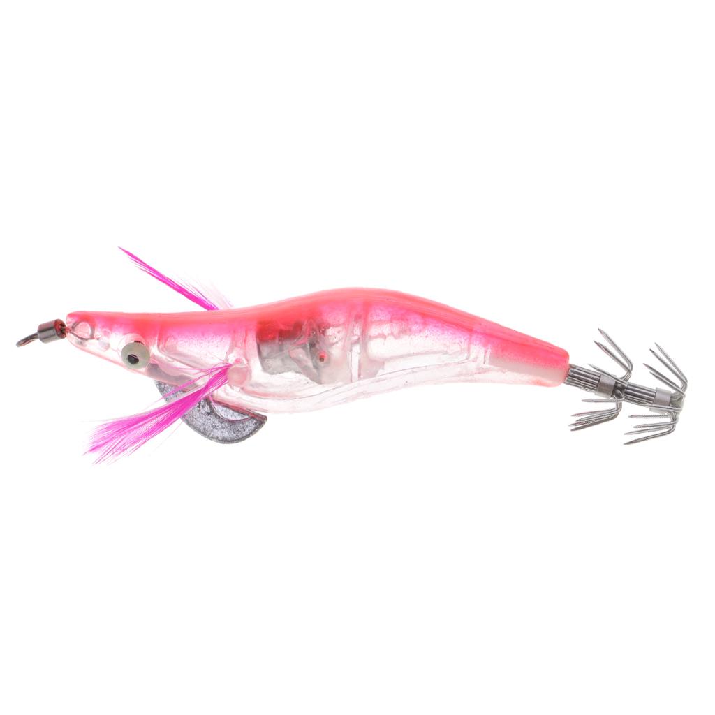 Lifelike 3D Eye Shrimp Squid Jigs Fishing Hooks Luminous Shrimp Baits 10.5cm