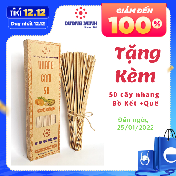 Hương nhang Cam Sả Dương Minh 180cây nhang 30cm nhang sạch 100% thành phần tự nhiên - nhang cây thắp cúng/xông nhà/đuổi muỗi, hương nhang thơm dịu nhẹ an toàn