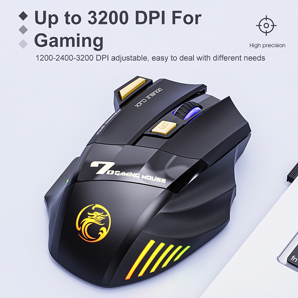 Chuột Không Dây cao cấp không nghe tiếng click iMice GW-X7 pin sạc - miếng lót chuột