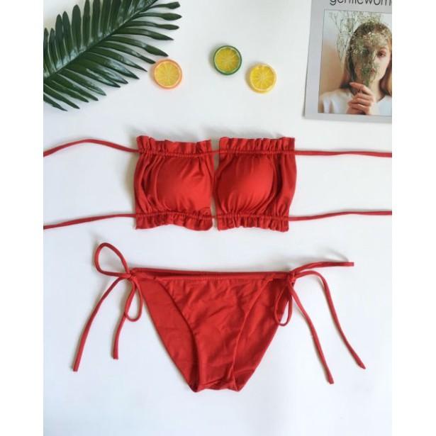 Bikini viền bèo cúp ngang(7 màu)