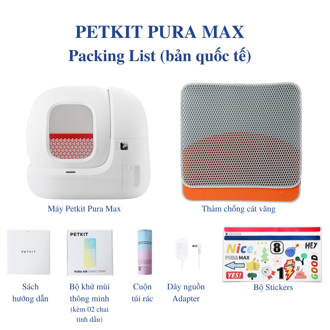 [TẶNG PURA AIR, CHÍNH HÃNG, HỎA TỐC] Nhà Vệ Sinh Cho Mèo Petkit, Máy Vệ Sinh Tự Động Cho Mèo Pura Max Máy Dọn Phân Mèo