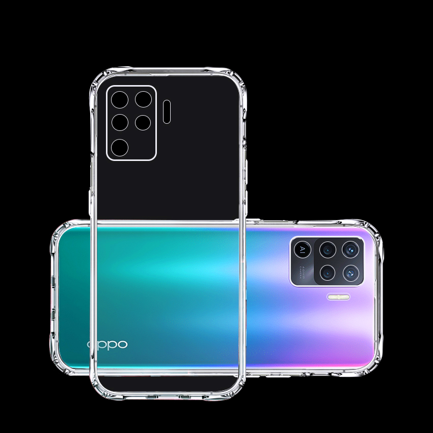 Ốp Lưng CHỐNG SỐC, CÓ GỜ BẢO VỆ CAMERA Cho Điện Thoại OPPO A94 - Ốp Silicone dẻo trong suốt, cạnh viền nhám chống trượt - Hàng Chính Hãng