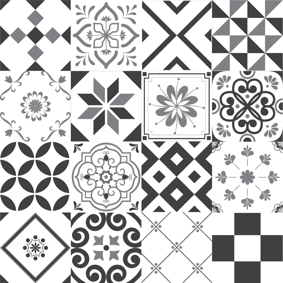 Decal gạch bông - set 32 ô 15x15 - KT 60x120cm - Ms: KT15