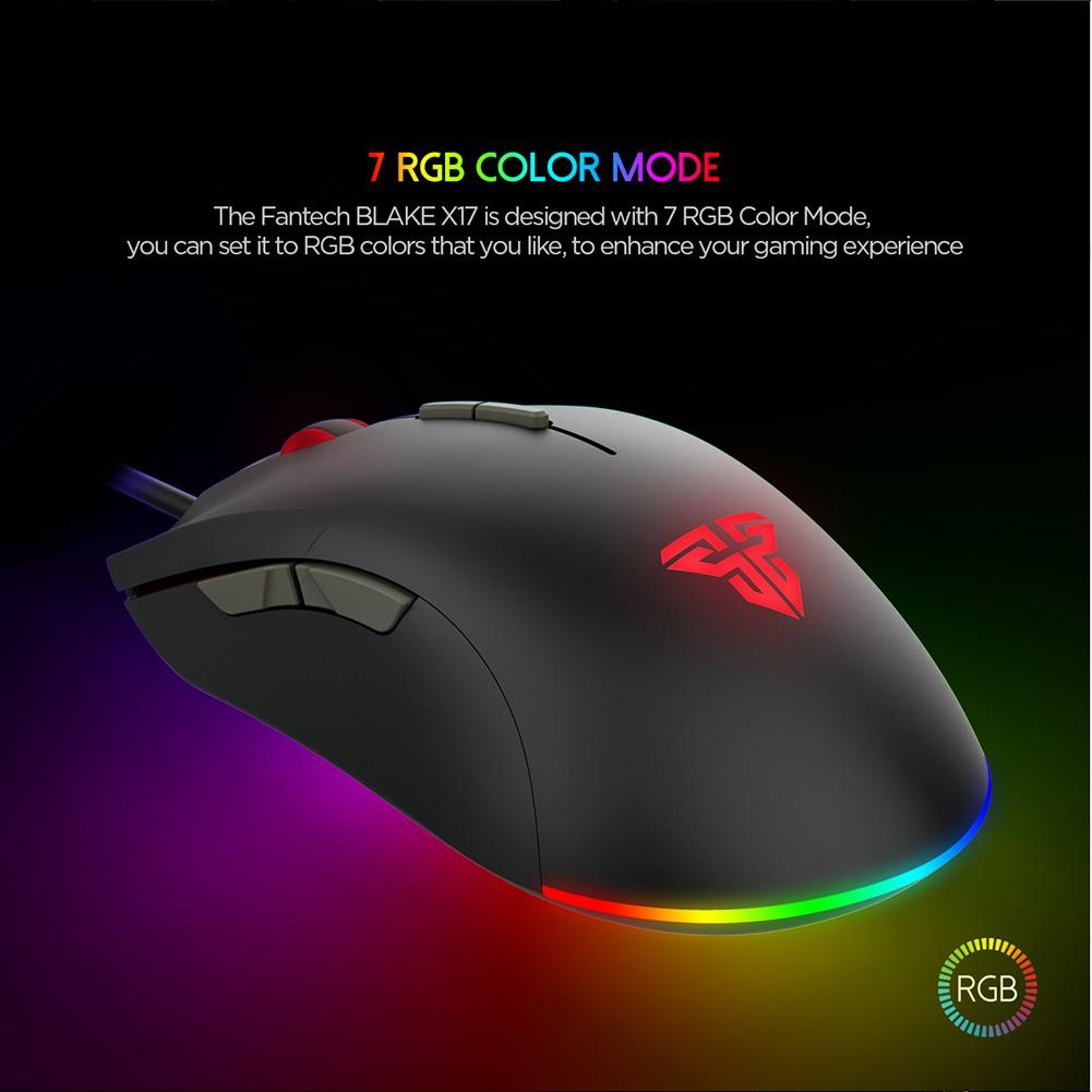 Chuột Gaming Có Dây FANTECH X17 BLAKE 10000 DPI LED RGB Chroma 16,8 Triệu Màu 7 Phím Macro - Hàng chính hãng