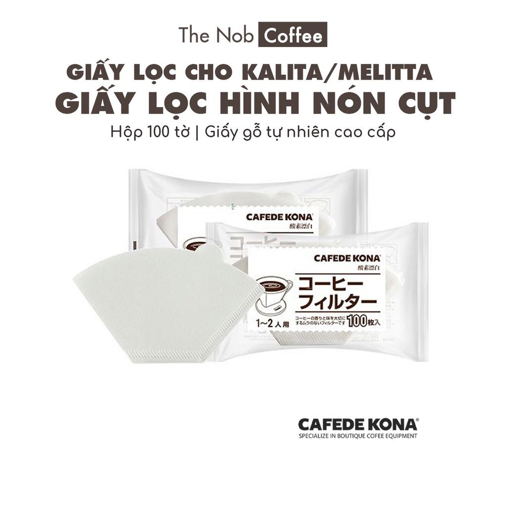 Bịch 100 tờ giấy lọc cà phê nón cụt cho phễu Kalita & máy pha tự động