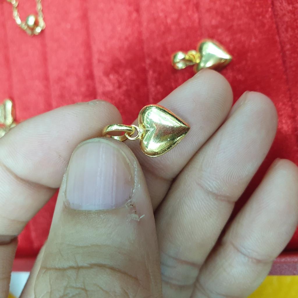 Mặt Dây Chuyền Trái Tim Bọng Nhẹ Cao Cấp- Dùng lâu dài tắm rửa thoải mái không phai màu