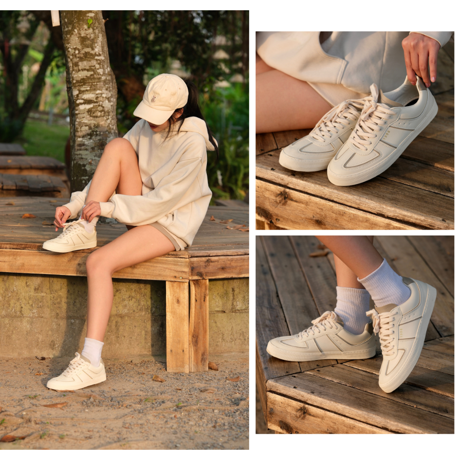 New Arrivals | Giày Da Sneaker Nam Nữ DC36 MILK TEA DINCOX Shoes Đế Bằng