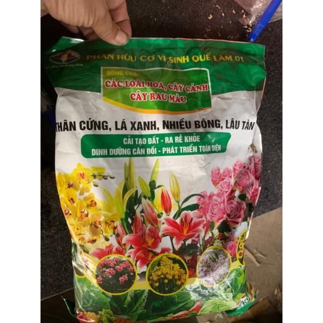 PHÂN BÓN HỮU CƠ VI SINH QUẾ LÂM CAO CẤP SỬ DỤNG CHO HOA & CÂY CẢNH