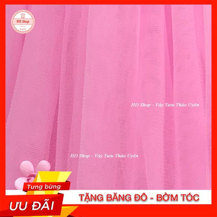 Váy đầm bé gái ️️ Váy công chúa hồng phấn hoa xù hồng trắng cho bé gái