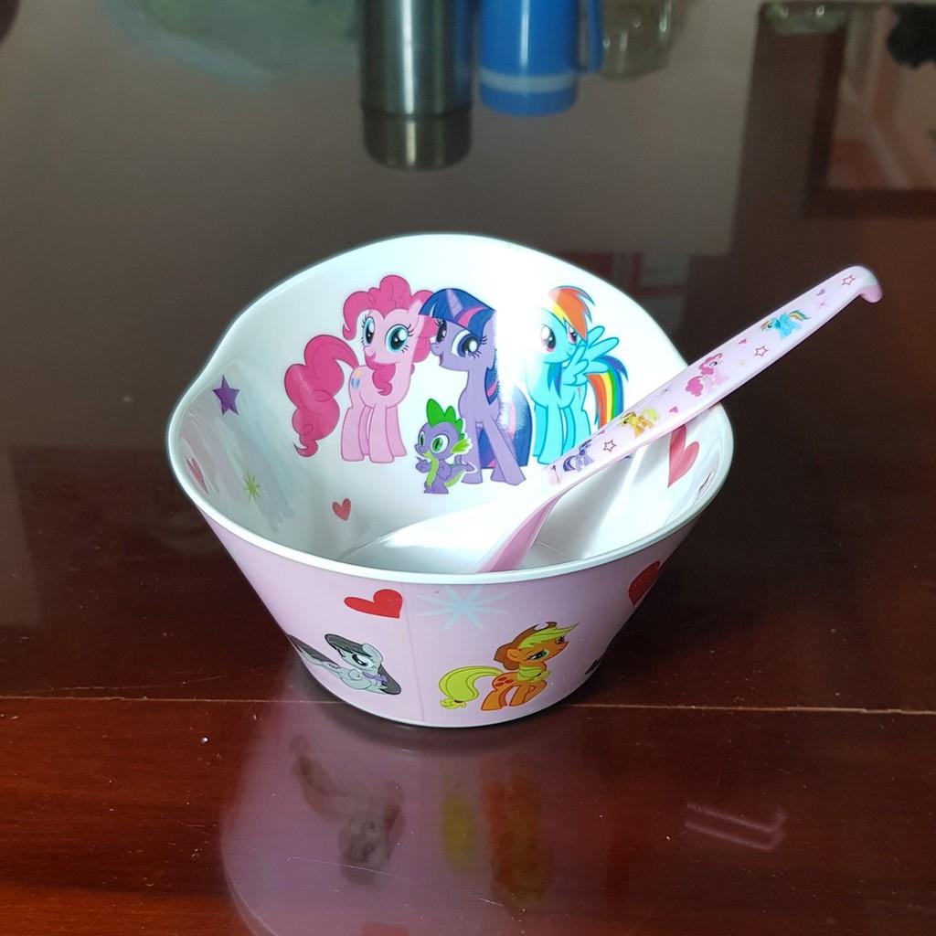 Bộ chén ăn,muỗng hoạt hình pony cho bé