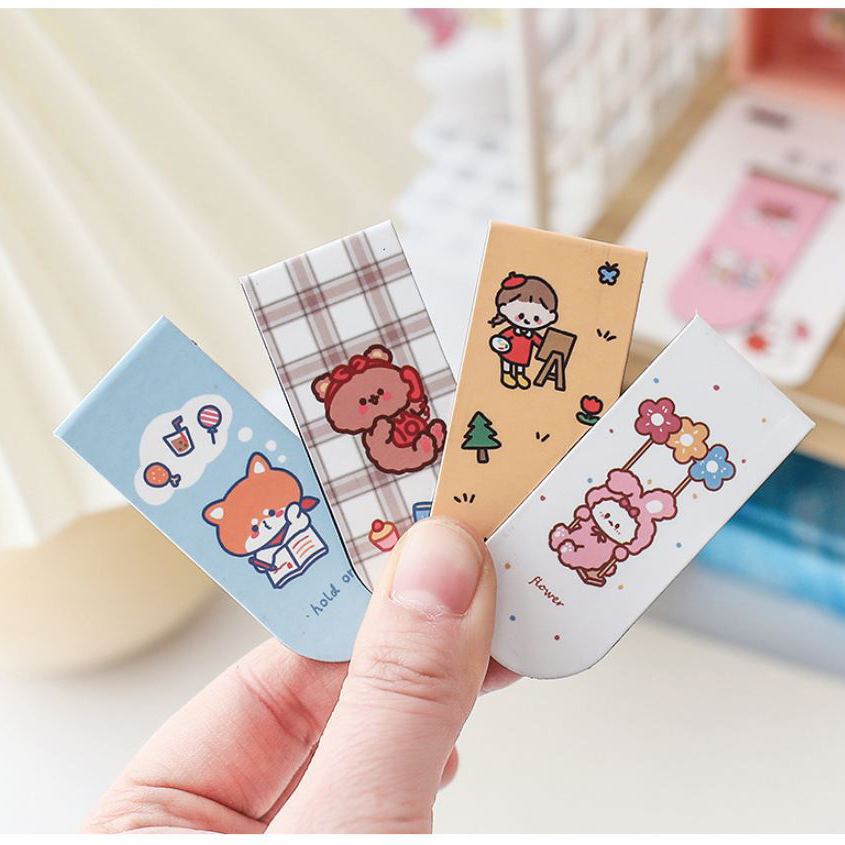 Bookmark Nam Châm, Kẹp Đánh Dấu Sách Hoạt Hình Cute Dễ Thương,Phụ Kiện Trang Trí Sách, Sổ