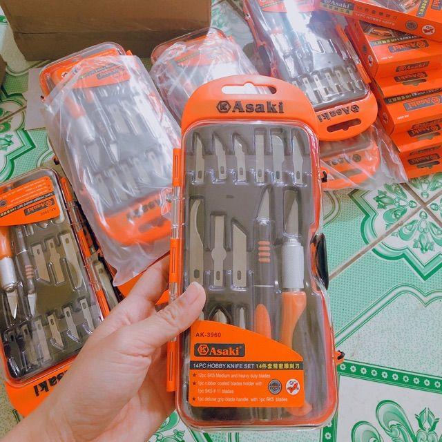 Bộ dao điêu khắc cao cấp 14 chi tiết Asaki AK-3960