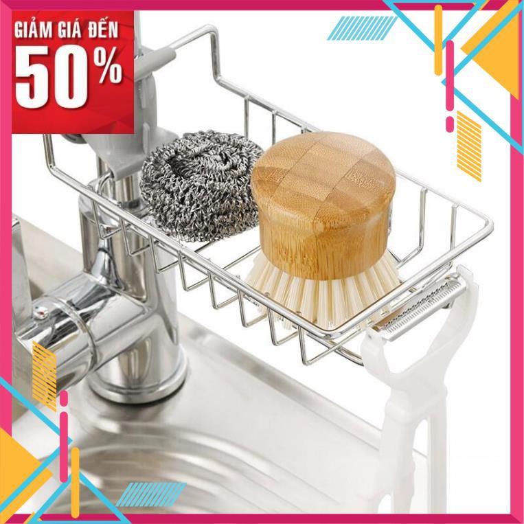 Giá để treo vòi nước gắn lavabo thông đa năng minh khay kệ inox đựng đồ phòng tắm nhà bếp trang trí đẹp