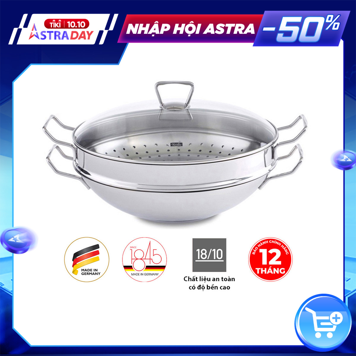 Bộ nồi lẩu + xửng hấp Fissler Nanjing 36cm