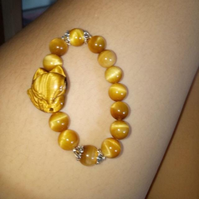 Vòng Tay Hồ Ly Mắt Hổ Mix Charm