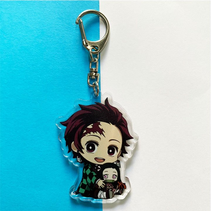 Móc khóa mica trong acrylic 2 mặt KIMETSU NO YAIBA - THANH GƯƠM DIỆT QUỶ anime chibi