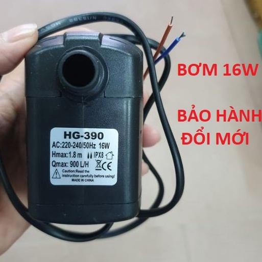 Bơm chìm mini HG-390 220v-16w cho bể cá, quạt hơi nước