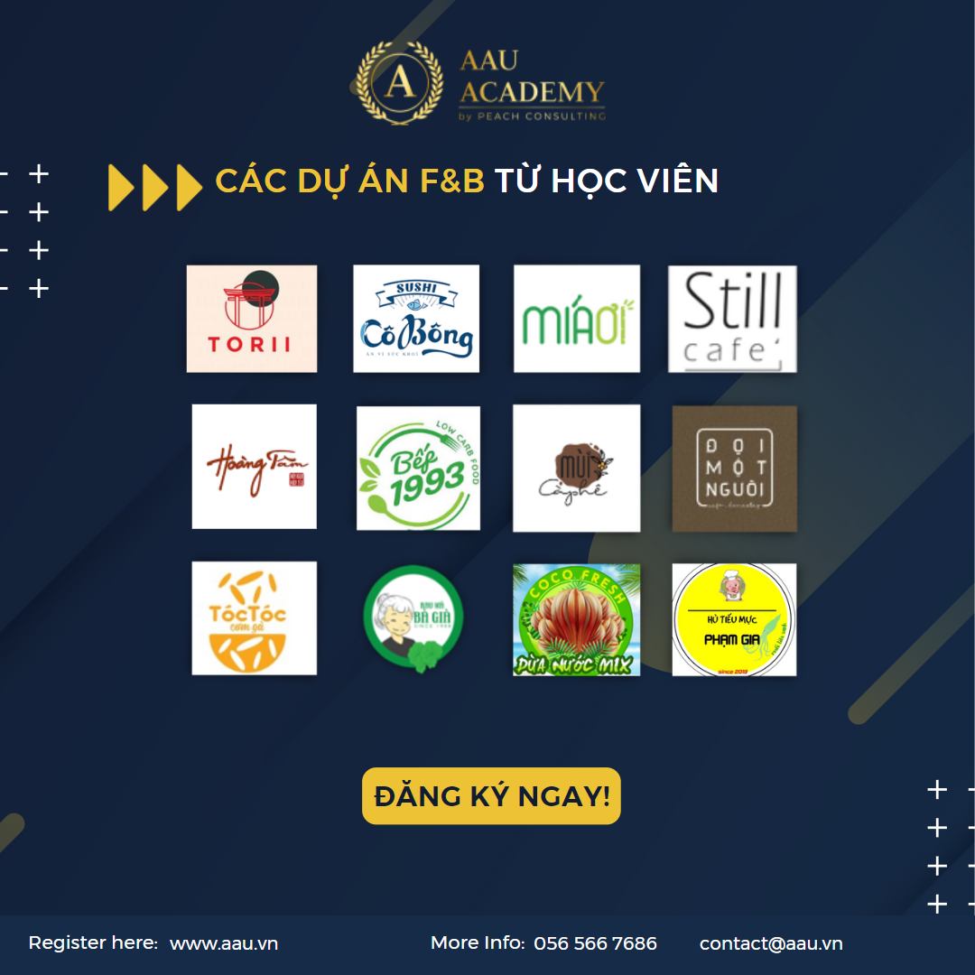 KHÓA HỌC XÂY DỰNG CHUỖI F&B CHUYÊN NGHIỆP - KHÓA HỌC QUẢN TRỊ, KINH DOANH QUÁN ĂN, NHÀ HÀNG, QUÁN CAFE.