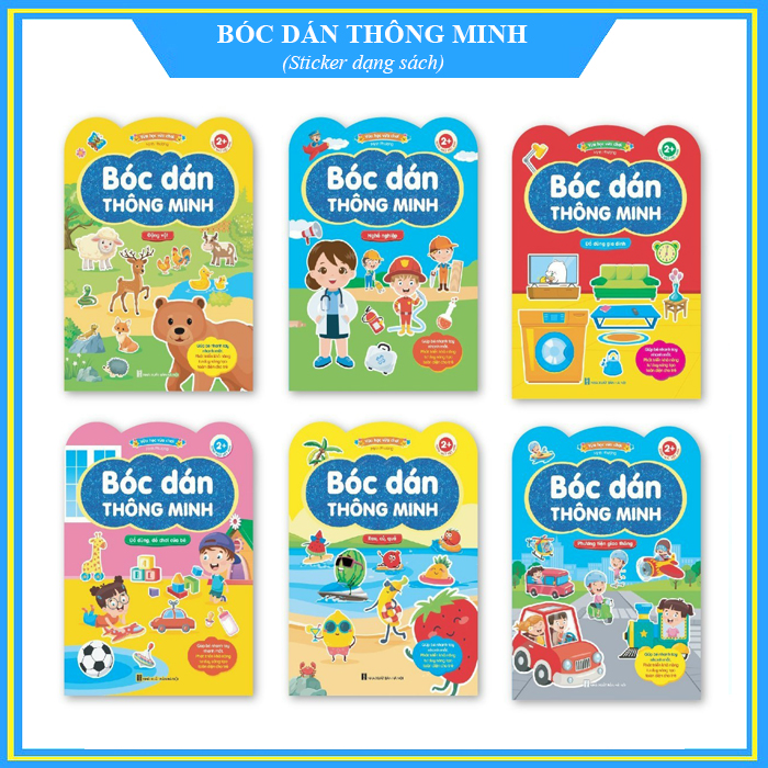 Bộ Sticker 6 cuốn - Bóc dán thông minh song ngữ Anh Việt (cho bé 2 - 6 tuổi)