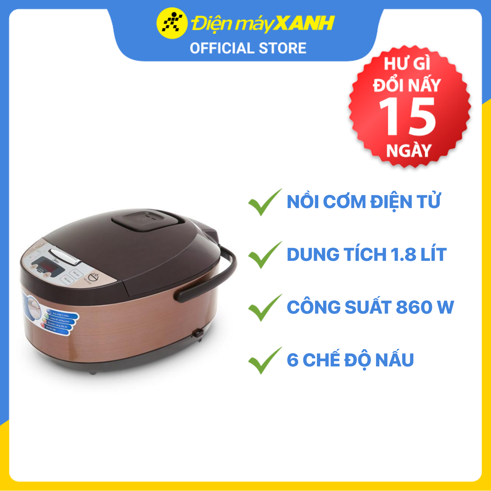 Nồi cơm điện từ MIDEA MB-FS5017B - Hàng chính hãng