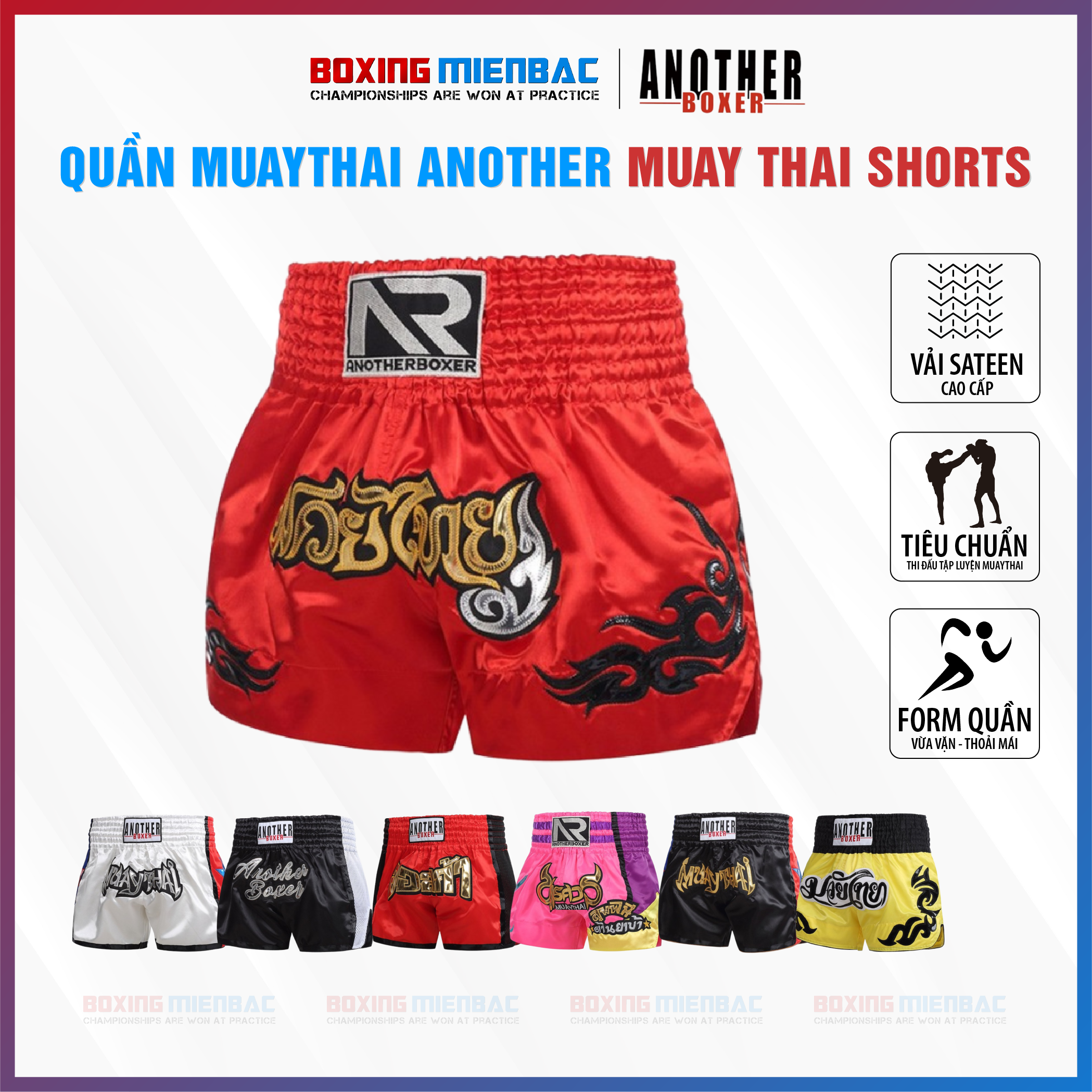 Quần MuayThai Another Chất liệu Satin Cao Cấp/ MuayThai Short - Trang 1