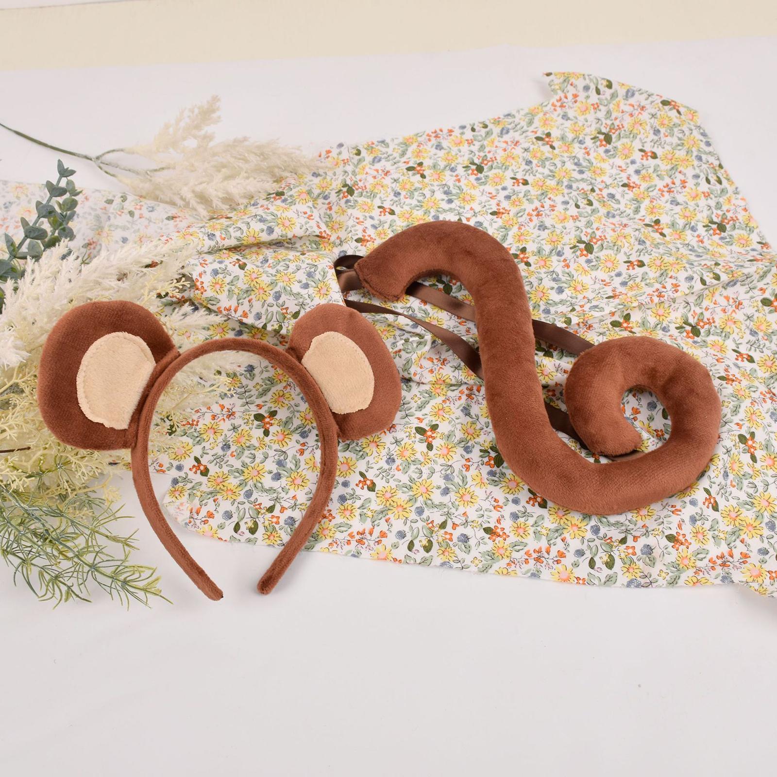 Ears and Tail Set for Unisex Kids Plush for Performance Fancy Dress