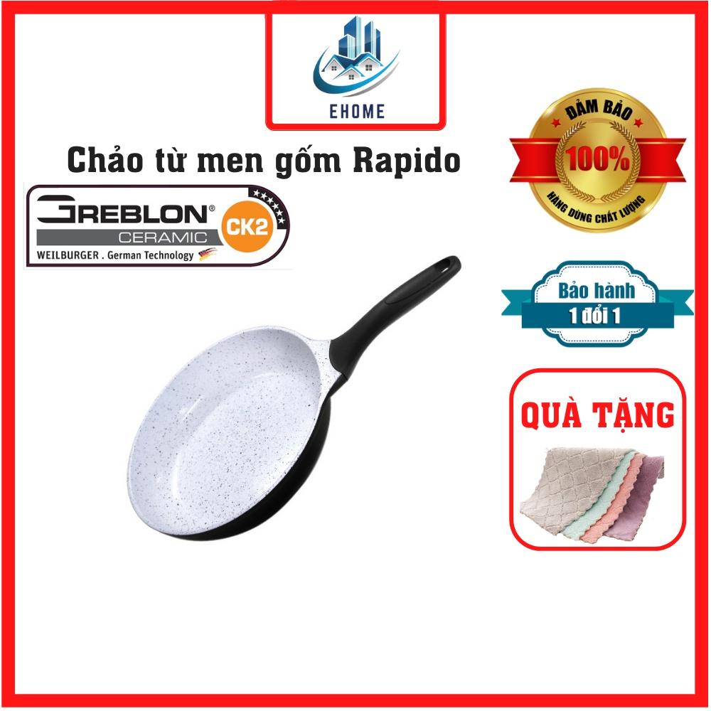 Chảo từ chống dính men gốm đáy phẳng Rapido công nghệ Đức