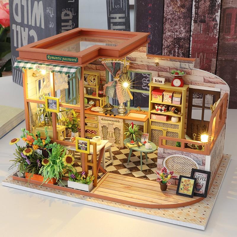 Mô hình nhà DIY Doll House Romantic Password Kèm Mica Chống bụi