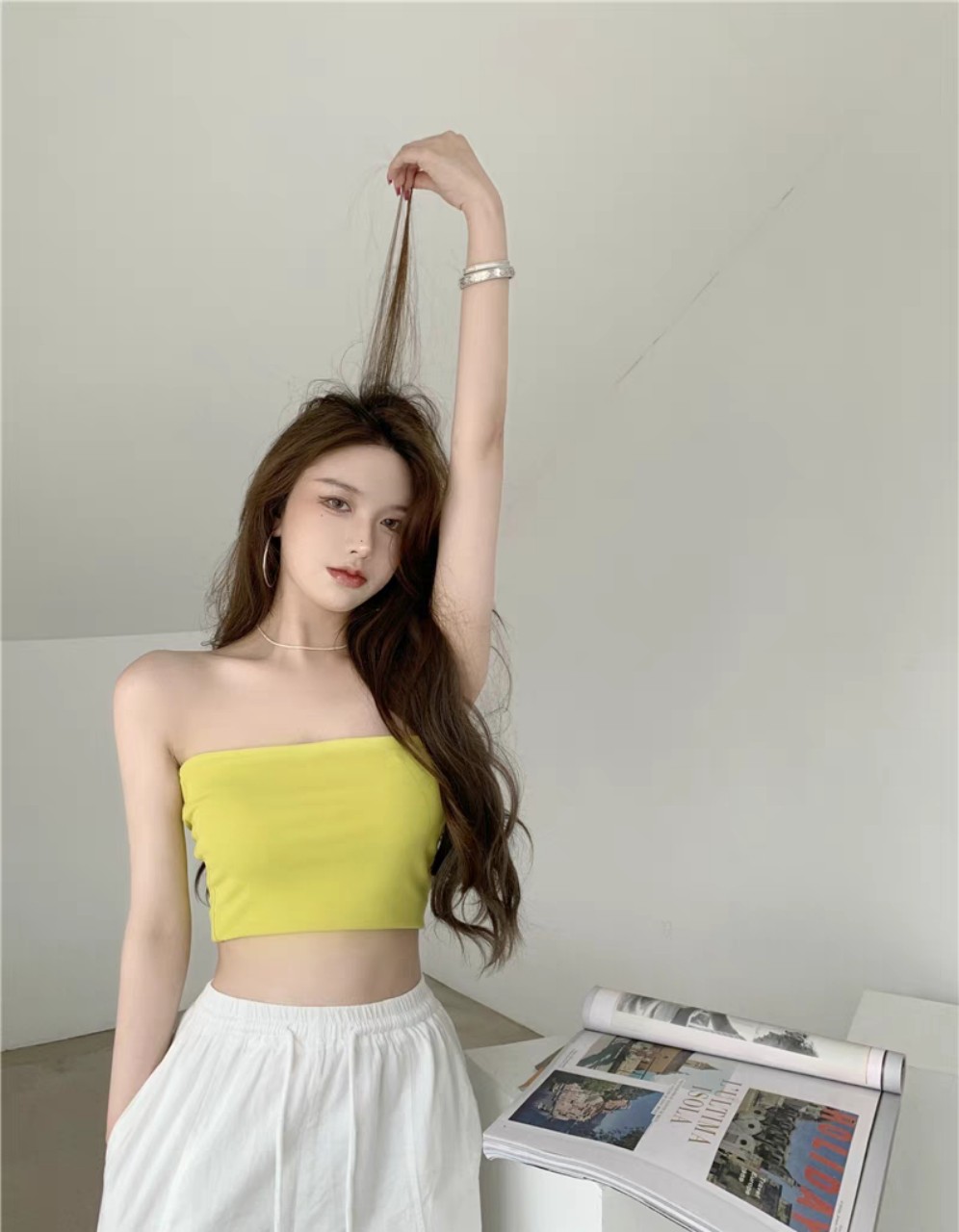 Áo ống croptop mẫu trơn vải thun co giãn dáng ôm nhiều màu