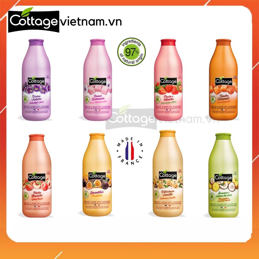 Sữa tắm Cottage của Pháp 750ml, hương Dâu tây