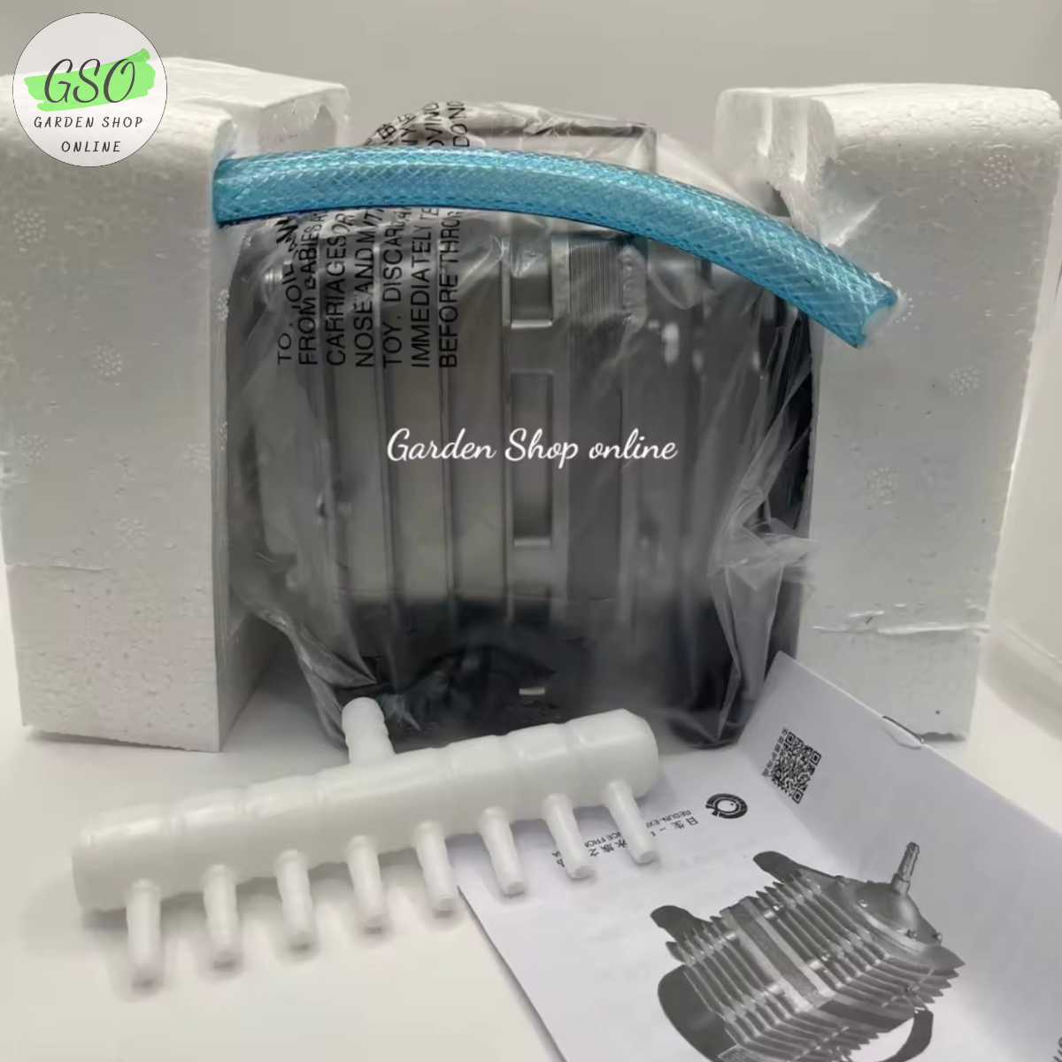 Máy bơm oxy - máy sủi công nghiệp cho cá cảnh hiệu Resun ACO-004 tặng 8m dây oxy + 8 cục sủi