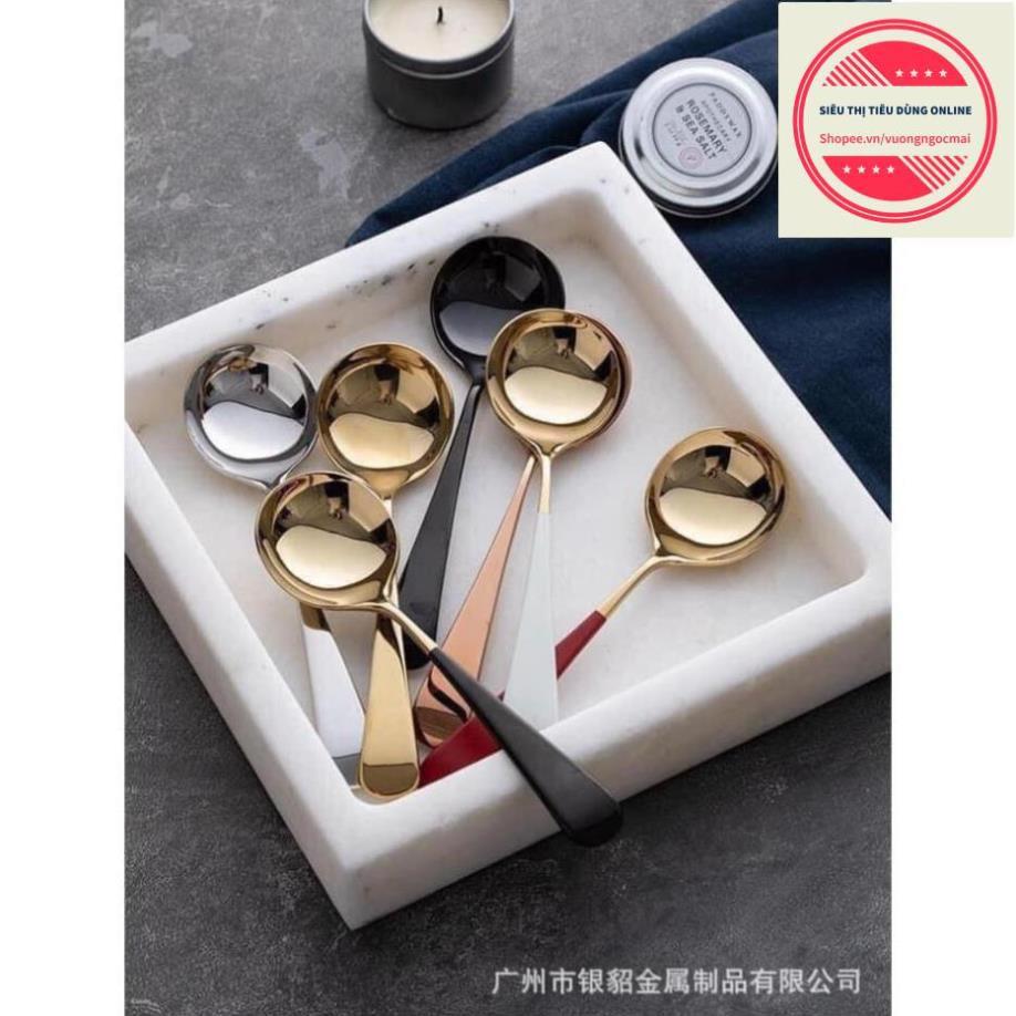 SÉT 5 THÌA INOX MẠ VÀNG Sang Trọng