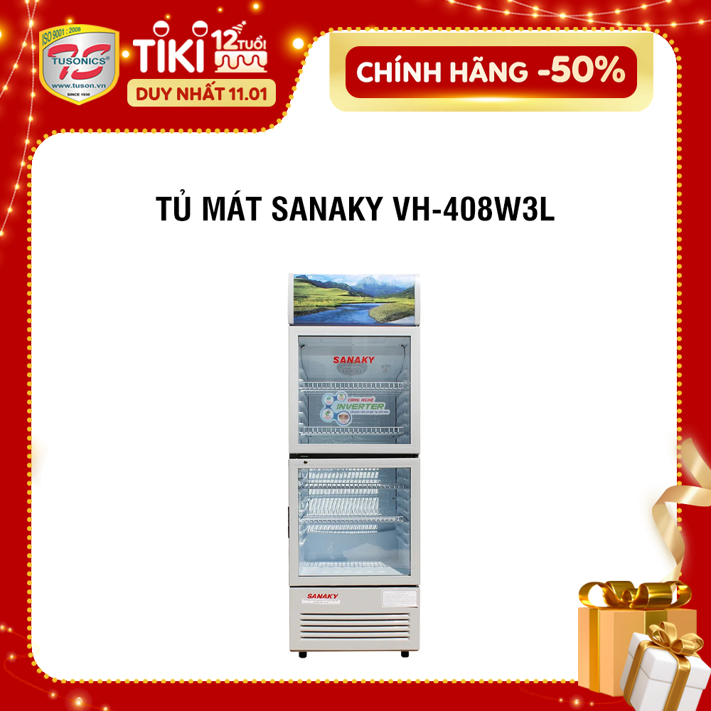 Tủ Mát Inverter Sanaky VH-408W3L (340L) - Hàng Chính Hãng - Chỉ giao tại Ninh Thuận