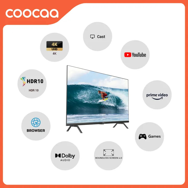 Tivi 50 inch Giá Rẻ Nhất SMART TV 4K COOCAA 50 inch viền mỏng - Youtube - Model 50S3U Pro Games mode, Dolby audio, Youtube , Bảo Hành 2 Năm - Hàng Chính Hãng