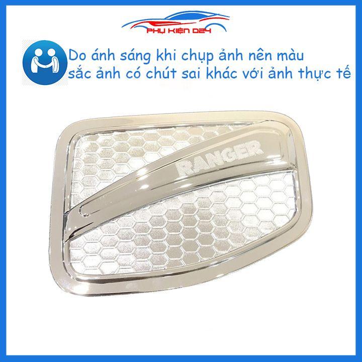 Ốp nắp bình xăng Ranger 2014-2015-2016-2017-2018-2019 mạ crom chống trầy bảo vệ ô tô