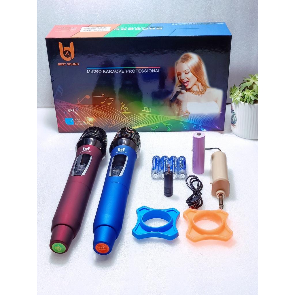 Micro không dây . Micro karaoke Best Sound W301 kết nối ổn định độ nhạy cao hát nhẹ hút míc