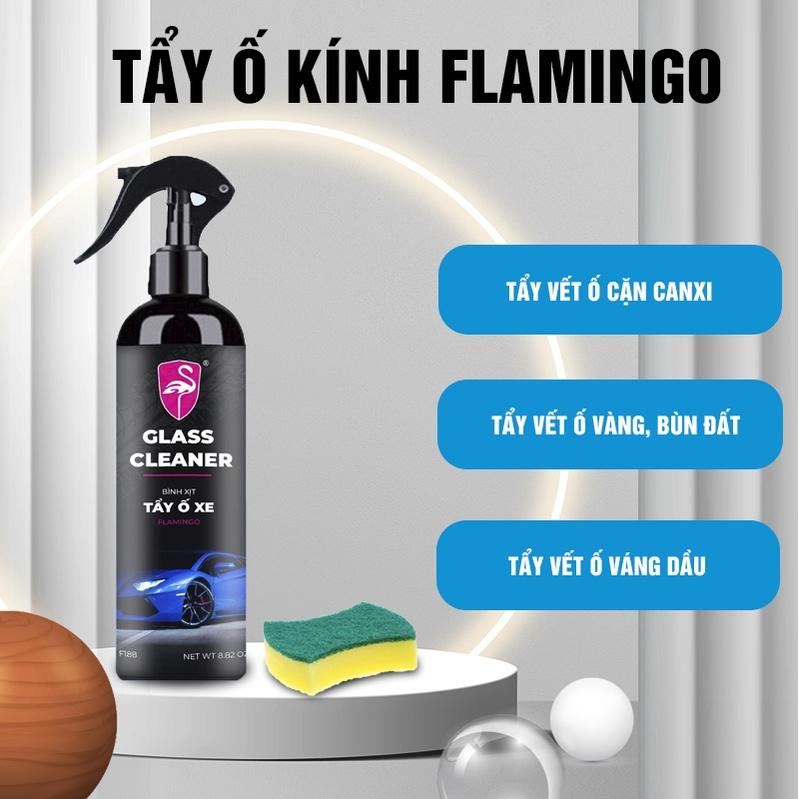 Bình xịt tẩy ố kính ô tô Flamingo F188 dung tích 230ml làm sạch kính, cặn canxi, chống đốm đọng nước