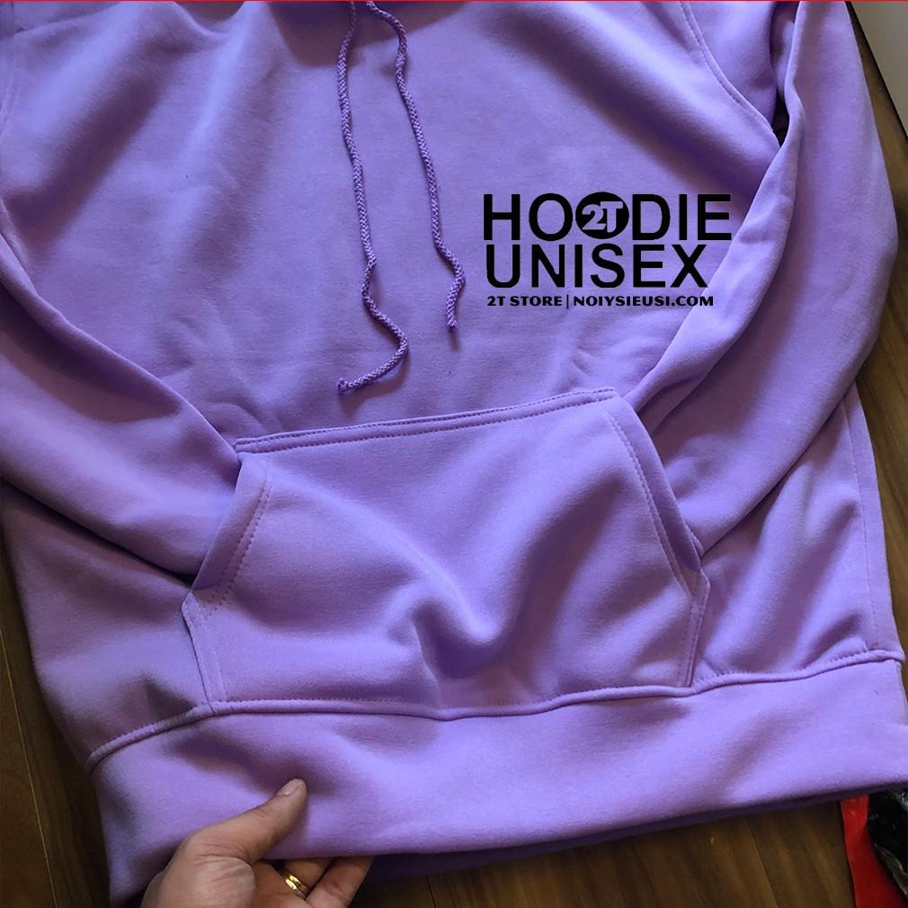 Áo hoodie unisex 2T Store H23 màu tím pastel