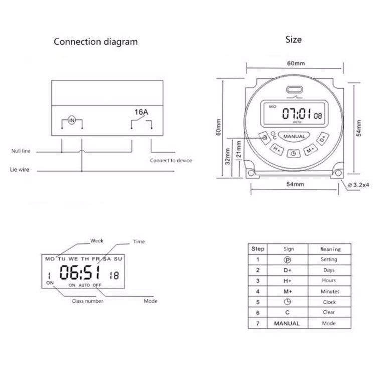 Timer hẹn giờ lập trình điện tử L701 12V