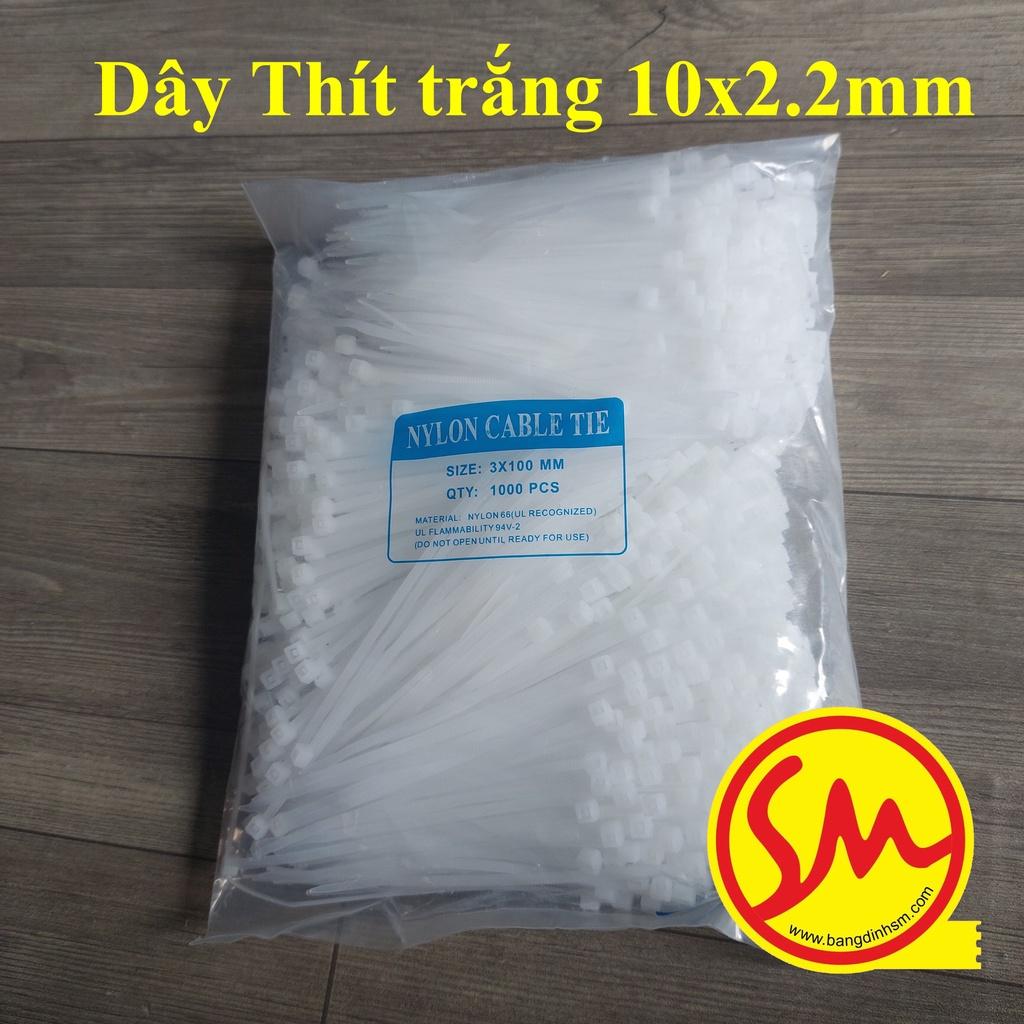 DÂY THÍT, DÂY RÚT NHỰA TRẮNG dài 10cm bản 2.2mm chuyên dùng để BUỘC, THẮT, CỐ ĐỊNH CÁC ĐỒ VẬT