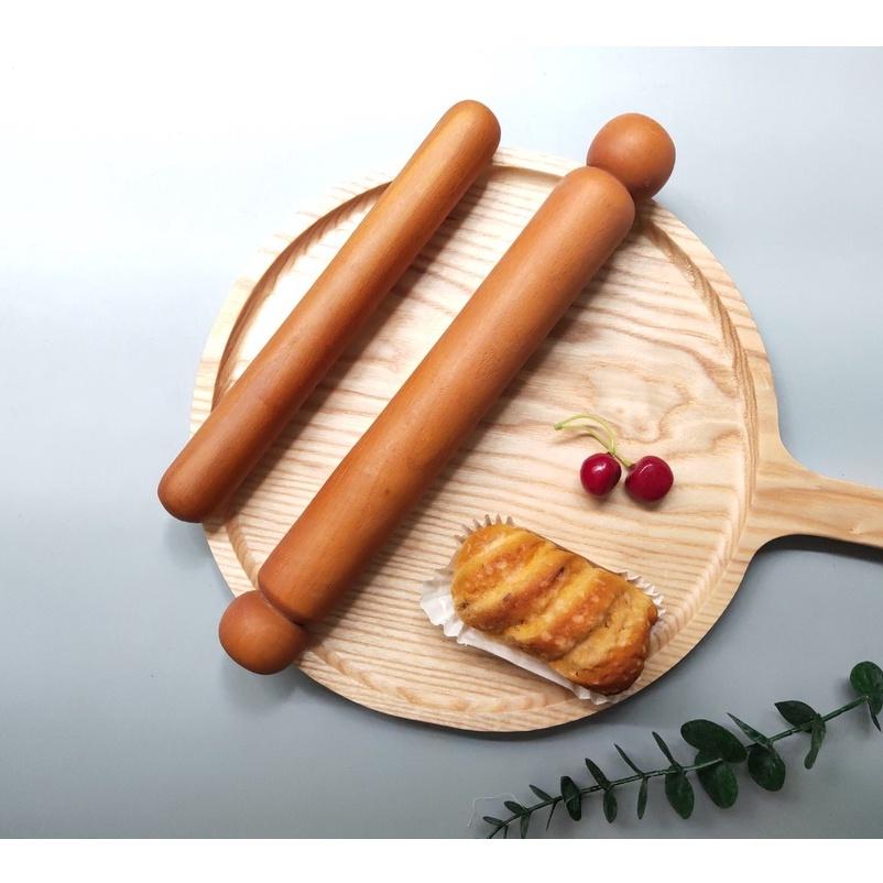 Cán Lăn Bột, Cây Lăn Bột Gỗ Beech Làm Bánh Ngọt, Bánh Mỳ, Chụp Ảnh Trang Trí Cỡ 31.5cm và 24.5cm