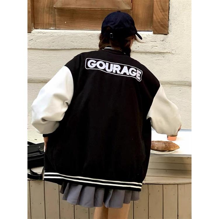 Áo Khoác Bomber Nỉ Bông Nam Nữ Form Rộng Unisex Dày Mịn Phối 2 Màu Trắng Đen, Áo khoác form rộng 2 lớp phong cách Hàn Quốc