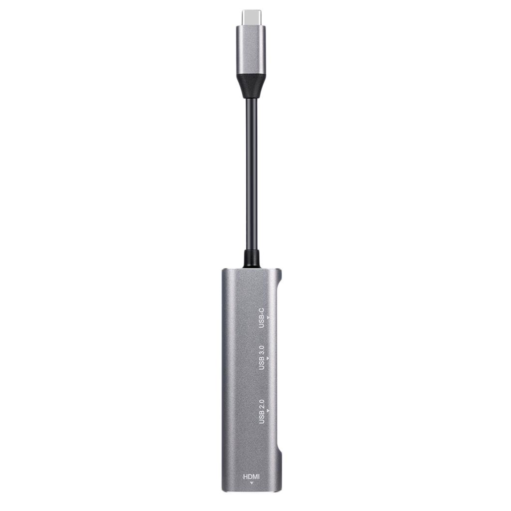 Grey USB C Hub Type C To 4K HDMI USB 3.0 2.0 PD Port Adapter For MacBook Pro