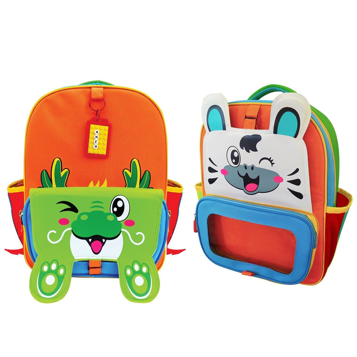 Ba Lô Học Sinh Sáng Tạo Cá Nhân Hóa Kèm Bình Nước Rồng Và Ngựa - ToonyKids TN00423-005